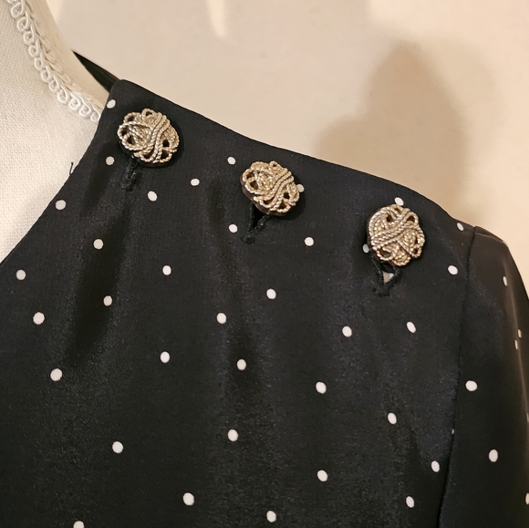 Leslie Fay Black Dress with Pink Floral Details - Picture 4 of 4